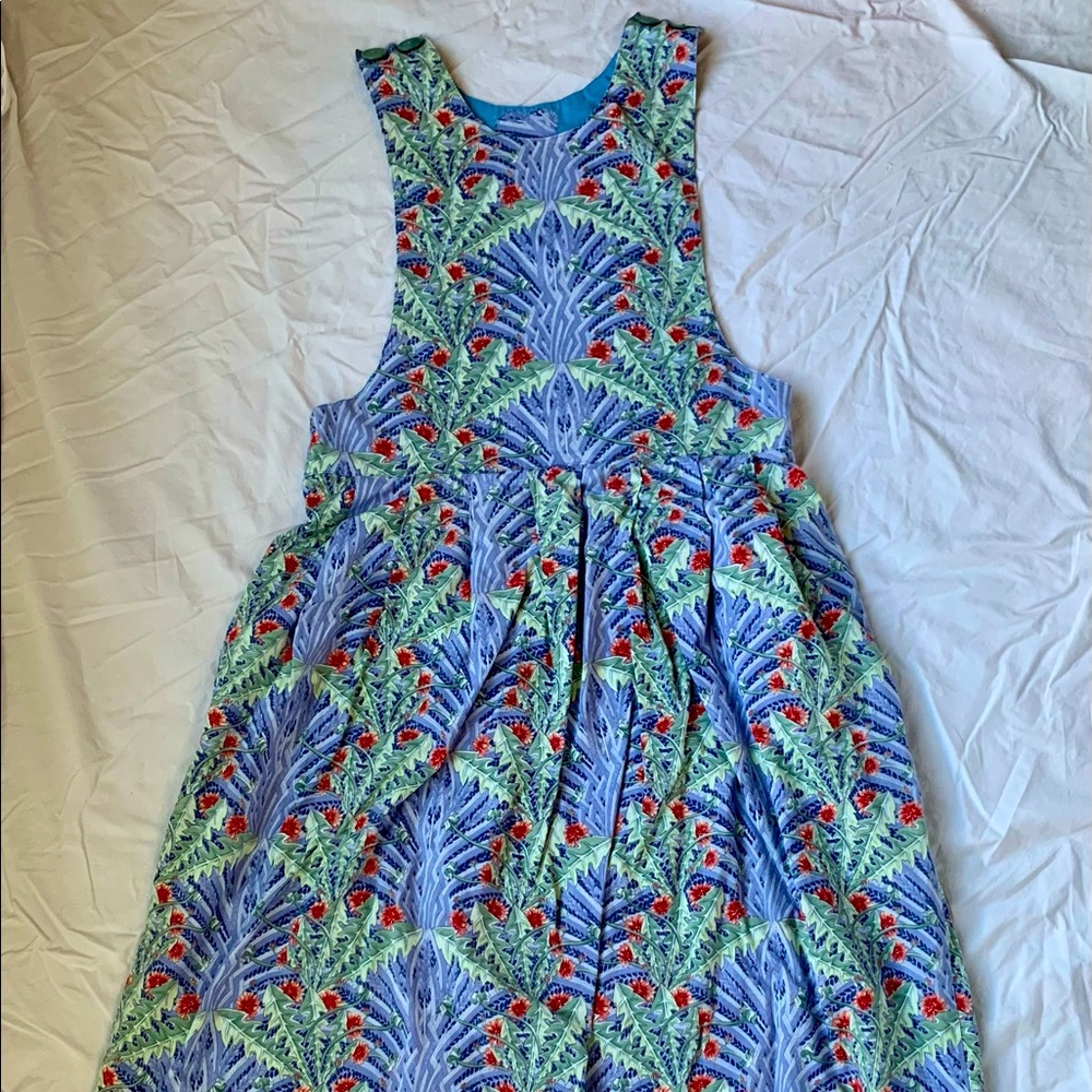 90’s inspired cottagecore floral pinafore dress